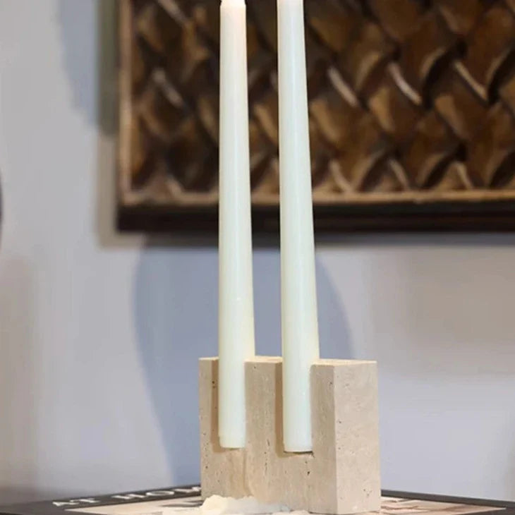 Faux Travertine Candle Holder | Premium Quality