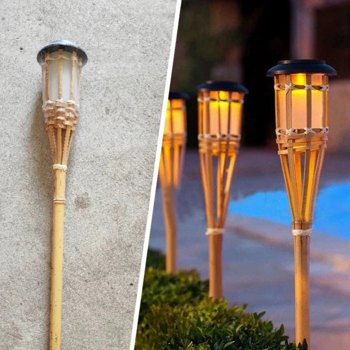 Solar Tiki Torch 5-Piece Set | Premium Quality